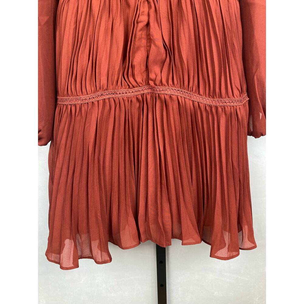 True Decadence Lace Pleated Dress Women's 8 Burgundy Tiered Party Cocktails - Picture 10 of 14